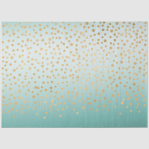 Girly Glam Gold Confetti Mint Ombre Baby Shower Tissue Paper
