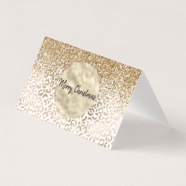 Girly Glam Gold Empreinte de léopard Parties scint (Front)