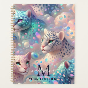 Girly Glam Opal Leopard Print Office School Planner