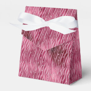 Girly Glam Pink Glitzy Dots Zebra Print Favor Box