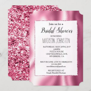 Girly Glam Pink Invitation