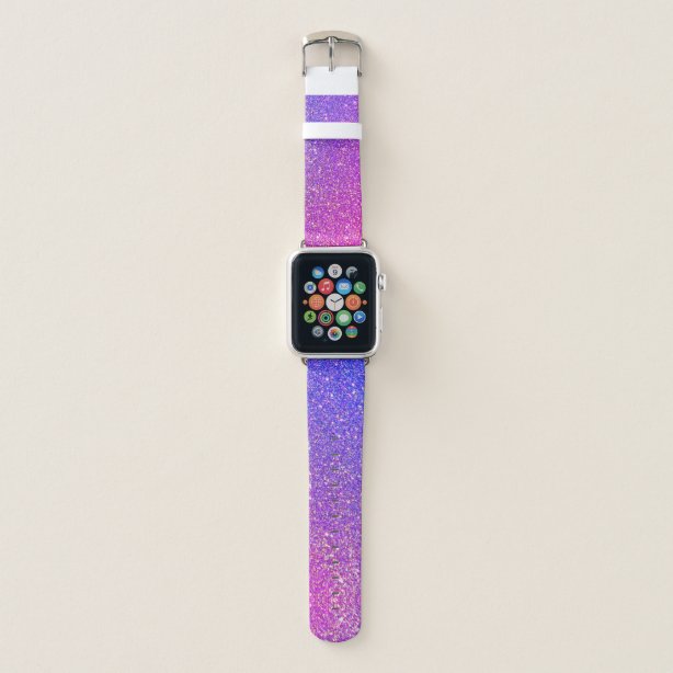 Faux Pink Glitter Apple Watch Bands | Zazzle.ca