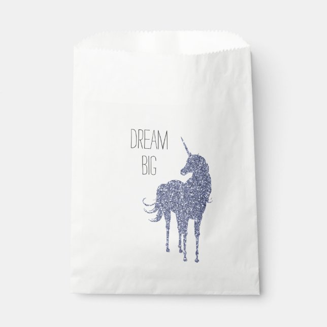 Girly Glam Purple Unicorn Glitter Favour Bag (Front)