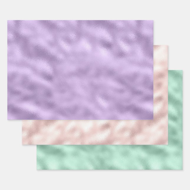 Girly Glam Purple Wrapping Paper Sheet (Set)