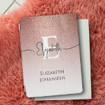 Girly Glam Rose Gold Glitter Elegant Monogram Name iPad Mini Cover<br><div class="desc">Elevate your iPad Air with our Girly Glam Rose Gold Glitter Elegant Monogram Name iPad Air Cover! Featuring a stunning rose gold glitter to white transition texture, this cover adds a touch of glamour to your device. Personalize it with your monogram in bold white text and your script name in...</div>