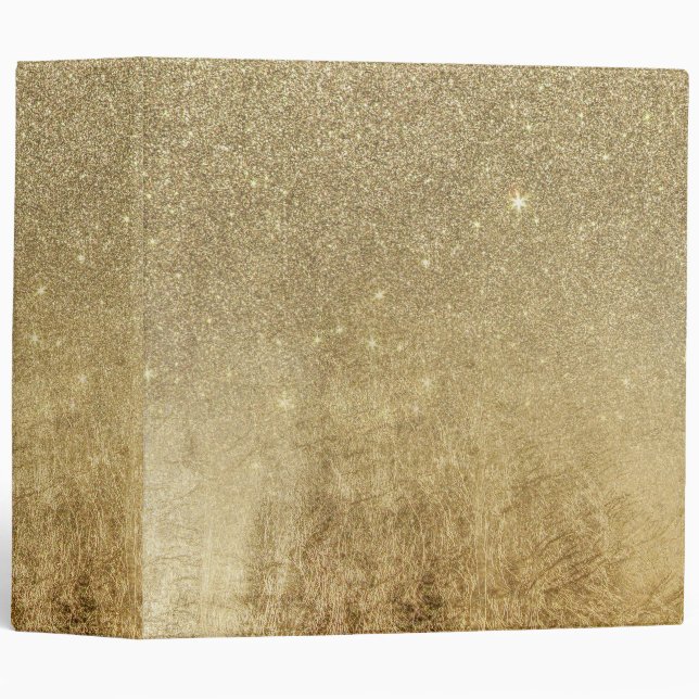 Girly Glamourous Gold Foil and Glitter Mesh Binder (Front/Spine)