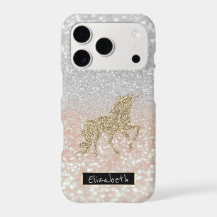 Girly Glitter Bokeh Ombre, Gold Glitter Unicorn