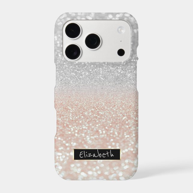 Girly Glitter Bokeh Ombre - Personnalisé (Verso)