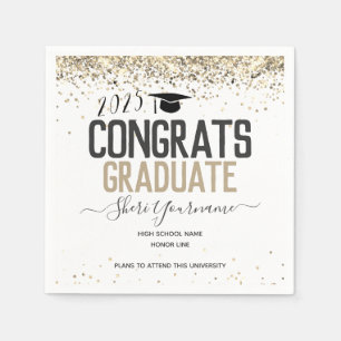Girly Glitter Graduation Party Any Year Napkins