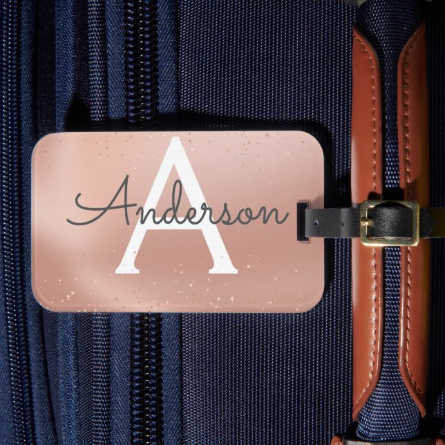 Girly Glitter Name  Luggage Tag (Front Insitu 4)