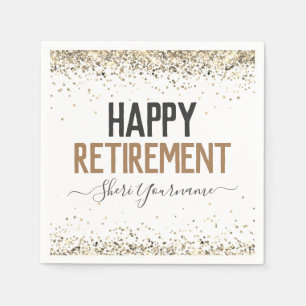 Girly Glitter Retirement Party Napkins