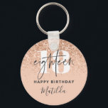 Girly glitter sparkle modern 18th birthday party keychain<br><div class="desc">Girly glitter sparkle modern 18th birthday party decor. Part of a collection.</div>