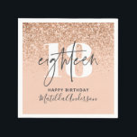 Girly glitter sparkle modern 18th birthday party napkin<br><div class="desc">Girly glitter sparkle modern 18th birthday party decor napkins. Part of a collection.</div>