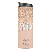 Girly glitter sparkle modern 30th birthday 