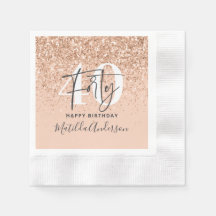 Girly glitter sparkle modern 40th birthday party