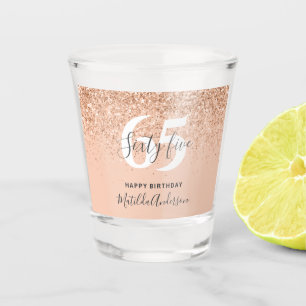 Girly glitter sparkle modern  birthday  shot glass