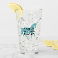 Girly Glitzy Glitter Aqua Unicorn