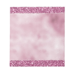 Girly Glitzy Pink Glitter Notepad