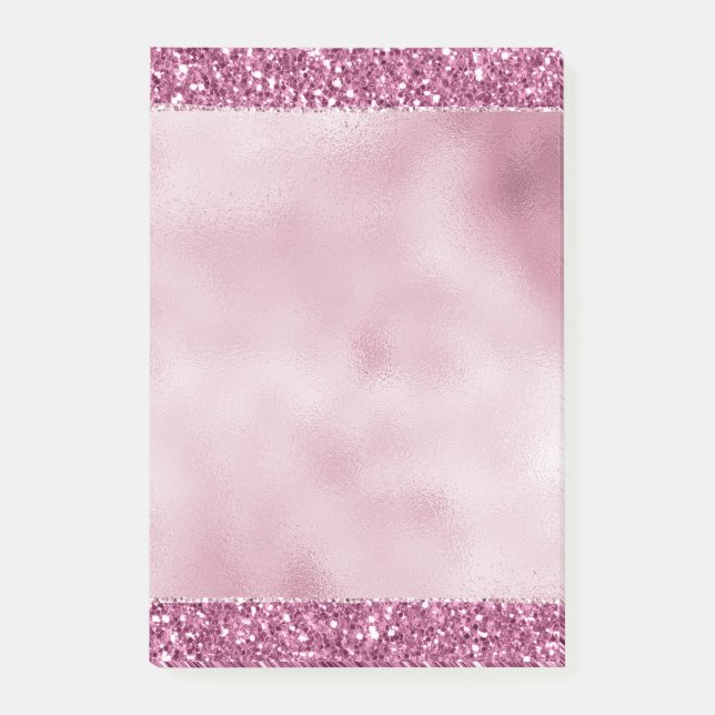 Girly Glitzy Pink Glitter Post-it Notes (Front)