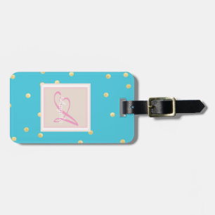 Girly Gold Dots  Monogram-Personalized Luggage Tag