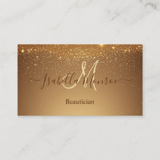 Girly Gold Glitter Beautician Skin Nail Expertise  Business Card