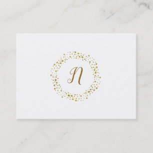 Girly Gold Glitter Dots Modern Minimal Logo Business Card