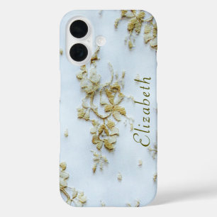 Girly Gold Lace Feminine and Elegant iPhone 16 Case