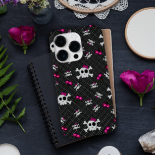 Girly Goth Skulls with Pink Bows  Case-Mate iPhone 14 Pro Case