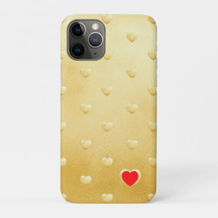 Girly Gothic Gold Hearts on Solid Colour iPhone 11 Pro Case