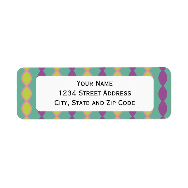 Girly Green and Purple Retro 70's Pattern (Front)