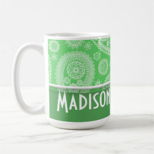Girly Green Paisley Coffee Mug