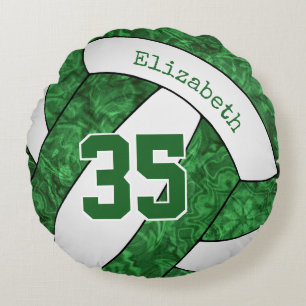 girly green white volleyball team colours gifts round pillow