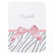 Girly Grey Tiger Stripes Animal Print With Name