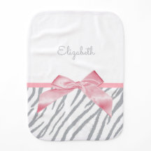 Girly Grey Tiger Stripes Animal Print With Name