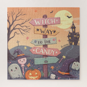 Girly Halloween - Witch Way to the Candy Jigsaw Puzzle