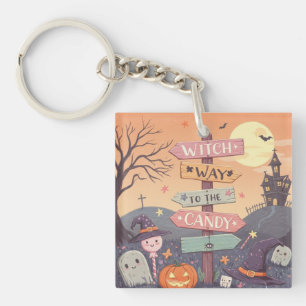 Girly Halloween - Witch Way to the Candy Keychain