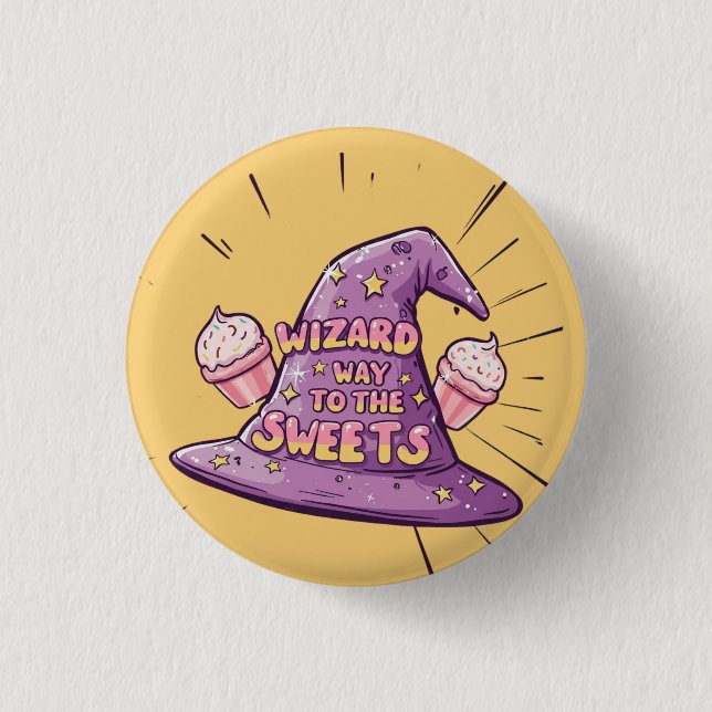 Girly Halloween - Wizard Way to the Sweets 1 Inch Round Button (Front)