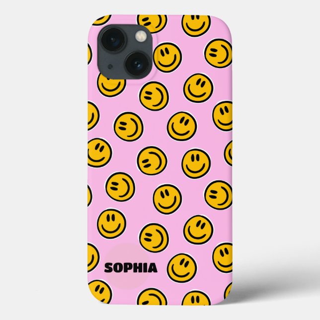 Girly Happy Smile Face Preppy Phone Case (Back)