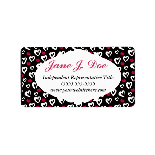 Girly Hearts and Lips Brochure Stickers (Front)