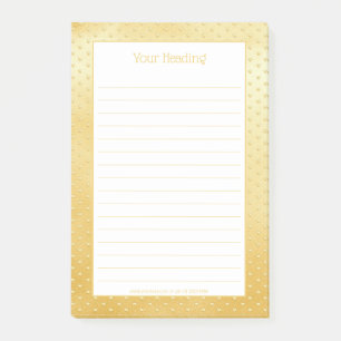 Girly Hearts Faux Gold Foil Golden Pattern Post-it Notes