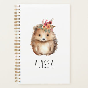Girly Hedgehog Personalized Planner