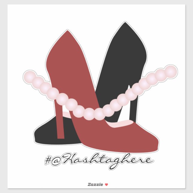 Girly Heels Pearls Name Script Car Sticker (Sheet)