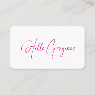 Girly Hello Gorgeous Makeup Artist Beauty Qr Code Business Card