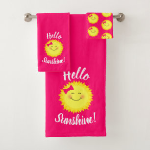Girly Hello Sunshine Bath Towel Set