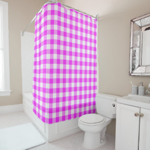 Girly Hot Pink and White Buffalo Plaid