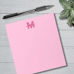 Girly Hot Pink Calligraphy Name Monogram Notepad<br><div class="desc">Super Girly Pink Monogram Notepad. This adorable design is made for the ultimate girly girl, featuring a bright and happy pink background with a bold hot pink initial letter at the top centre. Underneath, an elegant black script calligraphy name adds the perfect feminine touch. The cheerful and playful layout makes...</div>