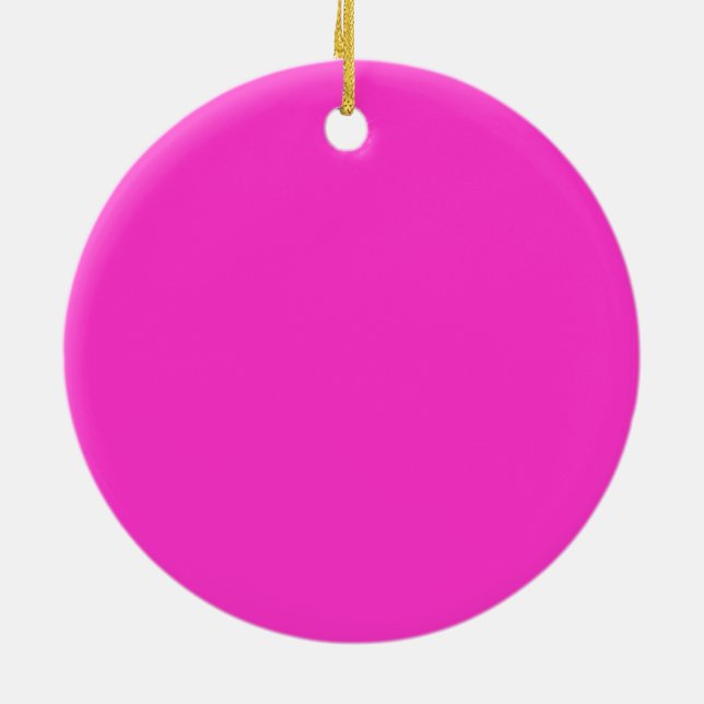 Girly Hot Pink Ceramic Ornament (Back)