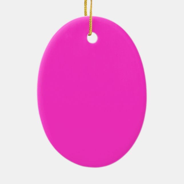 Girly Hot Pink Ceramic Ornament (Back)