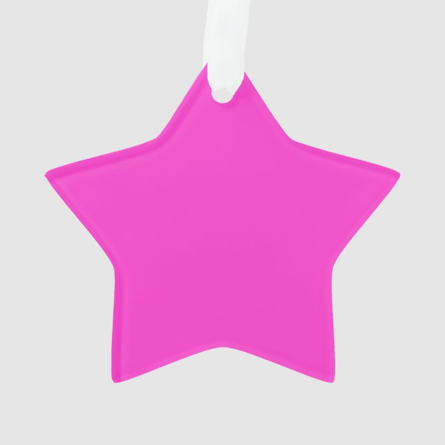 Girly Hot Pink Colour Background Customize It! Ornament (Back)