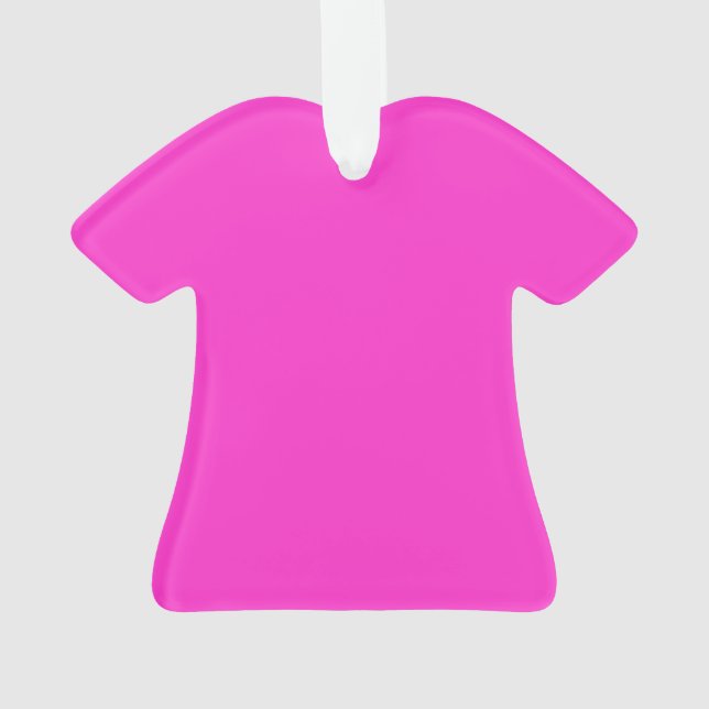 Girly Hot Pink Colour Background Customize It! Ornament (Back)